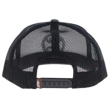 Hooey Primo White and Black Hat with Brown Circle Patch